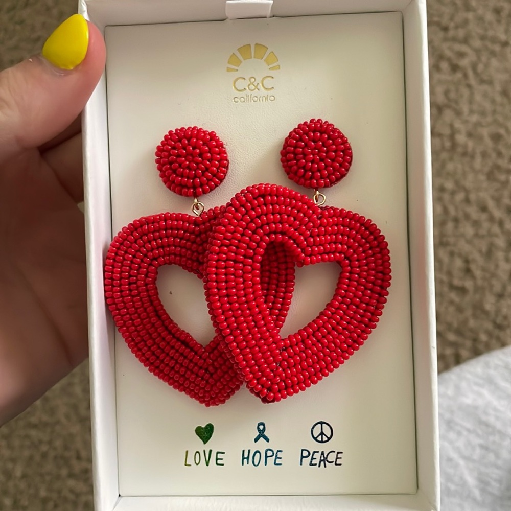 Super Cute Red Heart Earrings